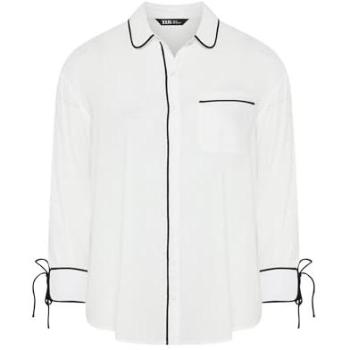 Blouse à Courbe Blanche Contraste Suisse