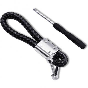 Volvo Cuir Tressé Keychain – Accessoire Luxe pour Voiture