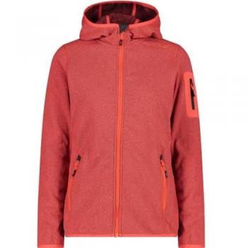 Chaqueta de Forro Polar CMP con Capucha Melange Knit-Tech Rojo Mujer