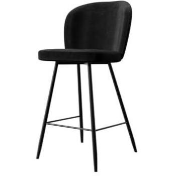 Chaise de bar moderne Jackson 101, Noir, Tissu Magic Velvet 2219