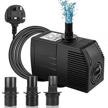 AquaZen 1500L/H Submarine Pump with Filtration, 30W, 4‑Cup Design