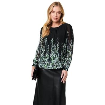 Izabel London Black Floral Long Sleeve Shirt