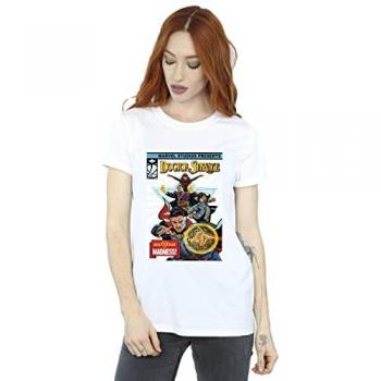 Doctor Strange Marvel Comic Cover Boyfriend Top – White, Small