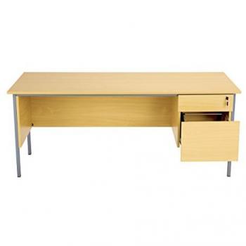 Sonata Rectangular 1800mm Work Desk with 2 Drawer Storage