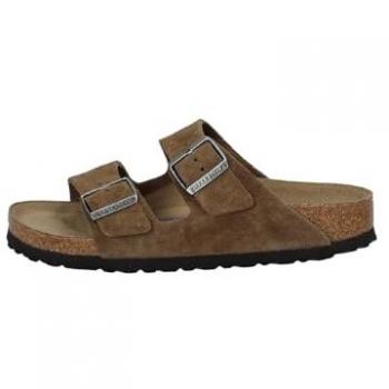 Ciabatta Unisex Arizona di Birkenstock, suola morbida, pelle scamosciata Tea