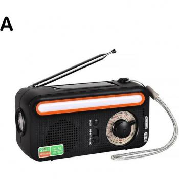 Radio de emergencia con dinamo y energía solar, AM/FM, linterna y banco de energía para cargar teléfonos