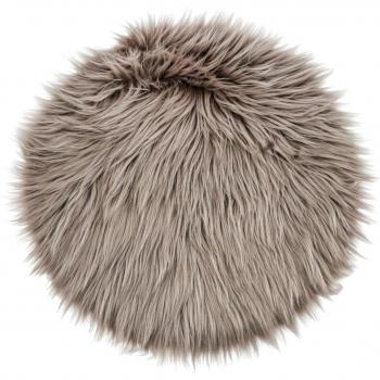 Cuscino rotondo in pelliccia per sedia Bergen 35 cm marrone