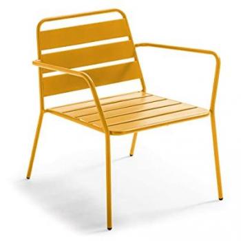 Sedia da giardino bassa in metallo giallo Palavas