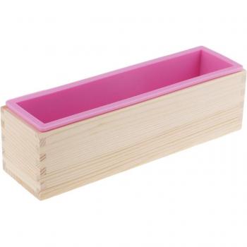 Wooden Box Silicone Soap Loaf Mold 1.2KG/900ml