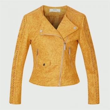 TMODA289 Women's Autumn Winter Faux Leather Biker Jacket