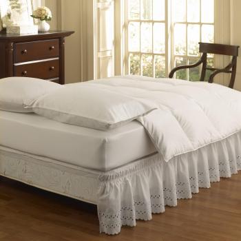 White Eyelet Bed Skirt, Twin/Full, 18 Inch Drop