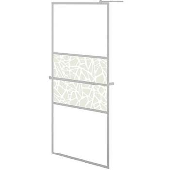 Día y Noche Mampara ducha con estante vidrio ESG y aluminio cromo 90x195 cm