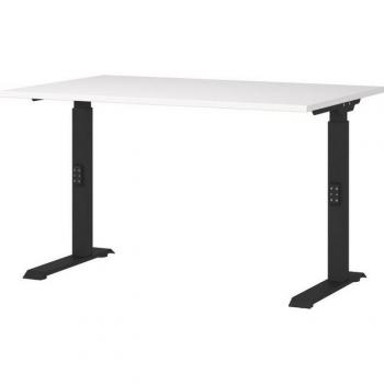 Black/White German Desk with Mechanical Lift