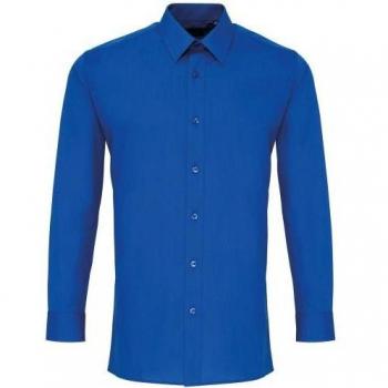 Premier Herren Langarm-Popeline-Arbeitshemd 15 blau