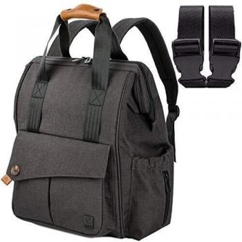 ALLCAMP Large Diaper Bag, Nappy Backpack with Changing Pad, Dark Grey