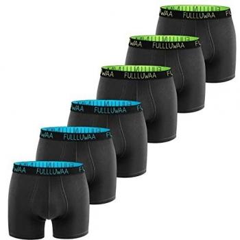 Men’s Black Cotton Boxer Short Set – 6 Pieces