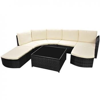 Polsotto 17-pezzi Set Sofà Terrazza Nera per Balcone VidaXL