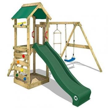WICKEY Aire de jeux FreeFlyer échelle de cordes et bac à sable + Accessoires