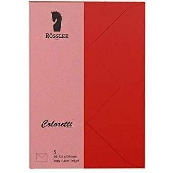 Coloretti Briefumschläge B6 80g/m², klatschmohn, 5 Stück