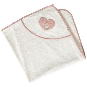 Telo da bagno Emmi Girl con cappuccio 100 x 100 cm ecru