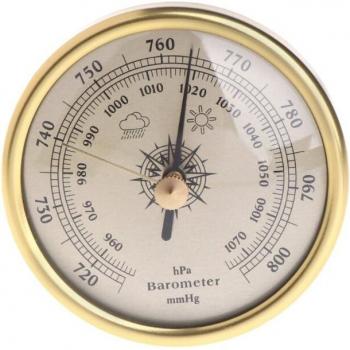 Barómetro de pared 72mm dorado esfera redonda 1070hPa