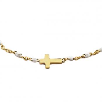 Lily Éclat de Croix – Bracelet Acier 10x7 mm R0052