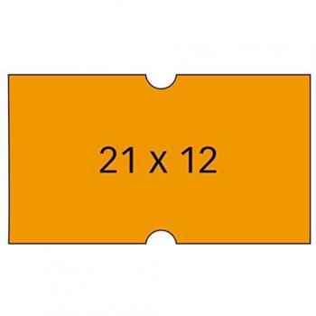 APLI PACK 6 ROLLOS ETIQUETAS NARANJA FLUO 21×12 mm PERMANENTES CANTOS RECTOS