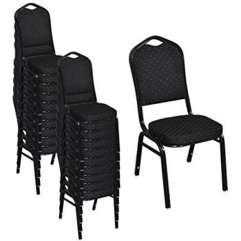 20 chaises empilables rembourrées noir – vieXL