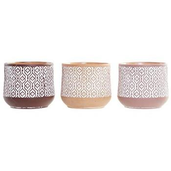 Pack Pots Terracotta Marron – 3 unités, 14 × 14 × 12,4 cm – DKD Home Décor