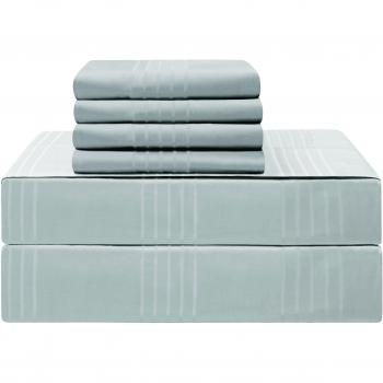 Jean Pierre New York 6-Piece 420 Thread Count 100% Cotton Sheet Set, Spa Blue, King