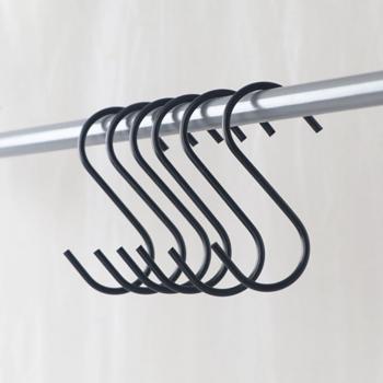3.2 Inch Black Stainless Steel S Hooks for Kitchen Use