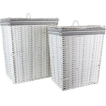 Set de 2 paniers à linge en osier synthétique