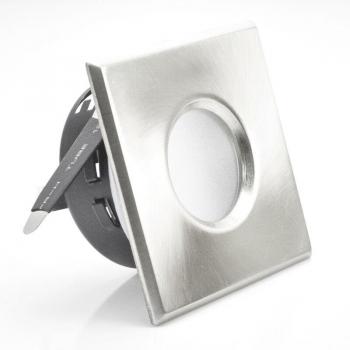 Support Éclairage Carré Mat Chrome IP65 83x83mm