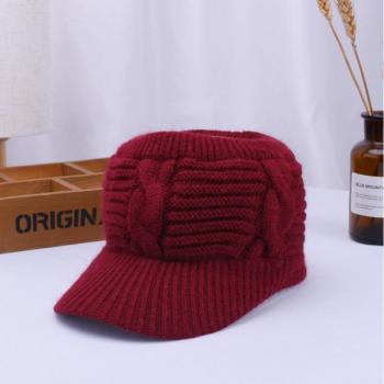 Womens High Bun Ponytail Visor Beanie Hat