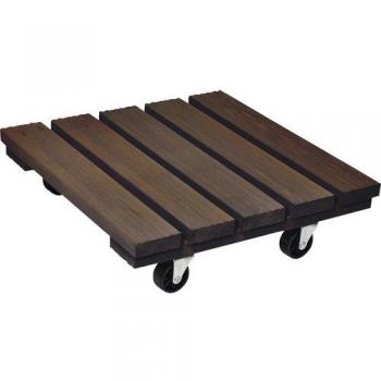 Pflanzenroller Holz 35x35 cm schokobraun