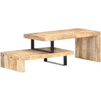 Duo de Tables Basses en Manguier et Fer