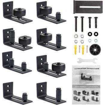 Black Steel Sliding Barn Door Hardware Kit