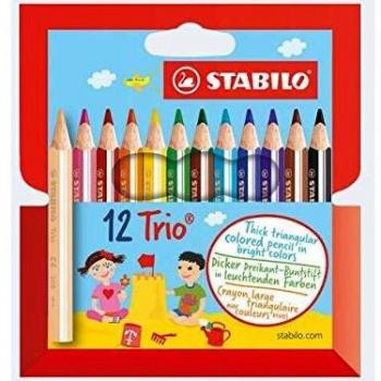 Crayons de couleur triangulaire Stabilo Trio x12