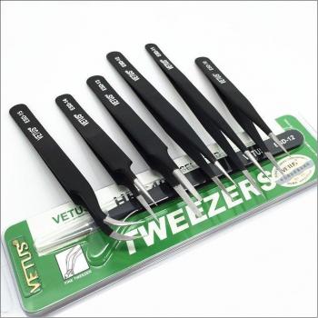 VETUS ESD-10-15 Anti-static Tweezers Set for Electronics