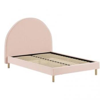 Mousse de nuit Connie 140x200 cm Tête de lit demi-lune rose
