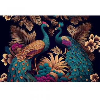 Toile Décorative Paons Orientaux 30x45 cm