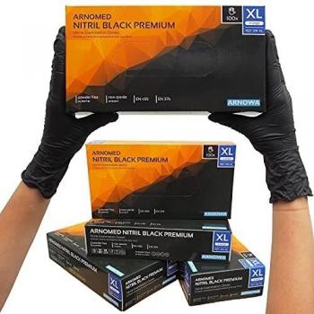 Nitrilhandschuhe XL, 100 Stück, schwarz, puderfrei, latexfrei
