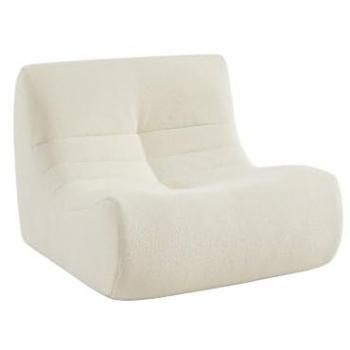 Sillón Borreguito Sokol de 1 Plaza, Blanco, 105x91x72 cm