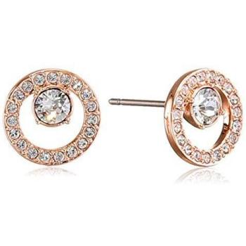 Pendientes Swarovski Creativity Circle en oro rosa con cristales blancos