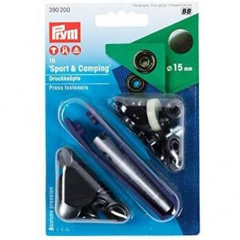 Prym 10 boutons-pressions oxydés noir 15 mm