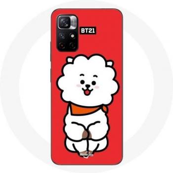 Redmi Note 11 5G Handyhülle BTS Bangtan Boys BT21 RJ Roter Hintergrund