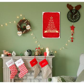 Queence Wandbild »Joy, Love, Peace«, (1 St.), Metall, Sprüche, Weihnachtsdeko