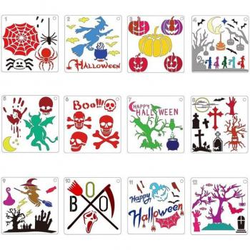 12pcs DIY Airbrush Stencils for Scrapbooking
