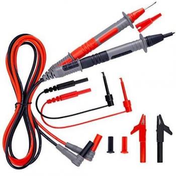 Messleitungen mit silikonisolierten Verlängerungskabeln, Prüfsonden, Krokodilklemmen und Mini-Haken, KAIWEETS KET01 Multimeter Zubehör Set (Gelb)