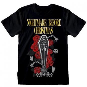 T-Shirt Disney Nightmare Before Christmas Jack Coffin Unisex Nero XL